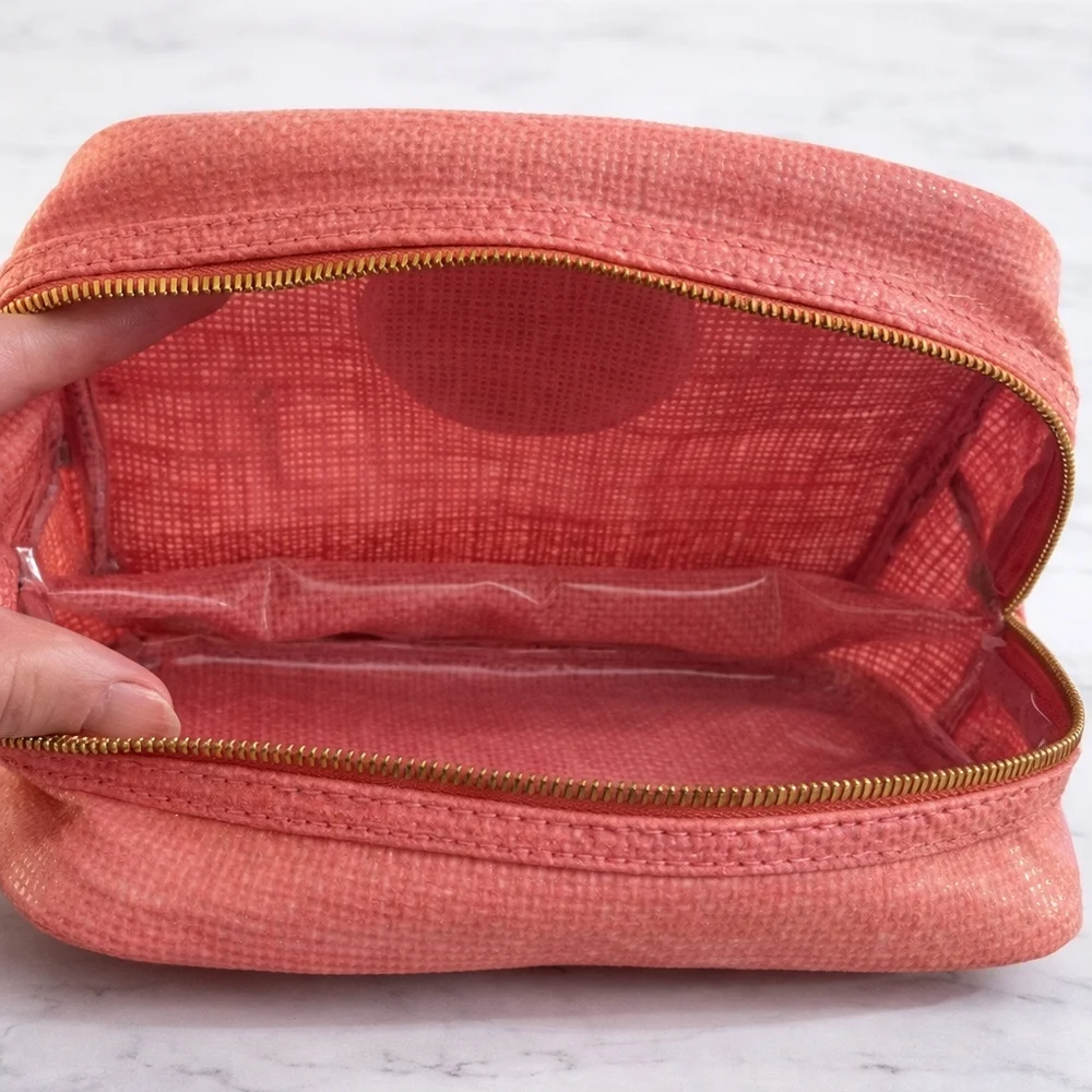 TRINA TURK Coral Cosmetic Bag with Gold Accents - Picture 4 of 4